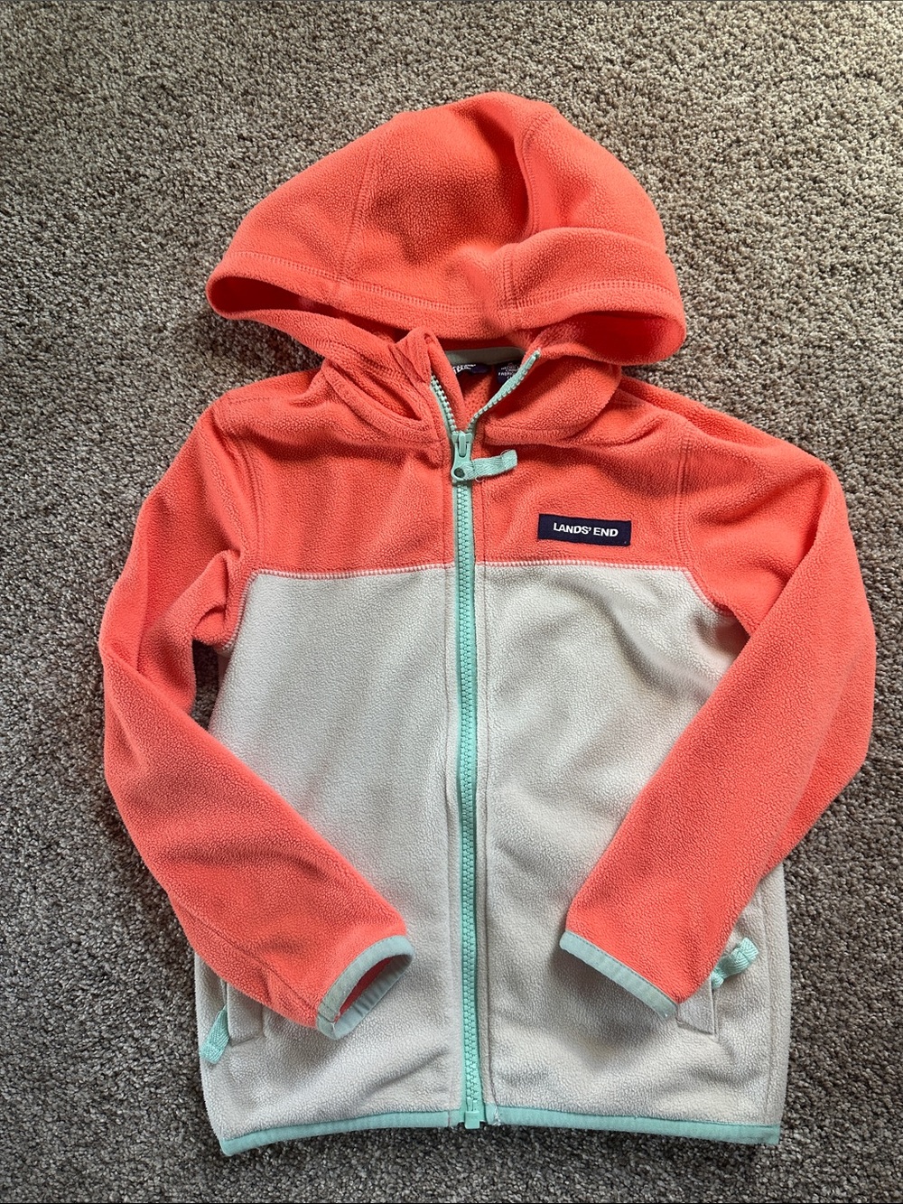Lands' End Fleece Jacket in Red & Gray Size 5
